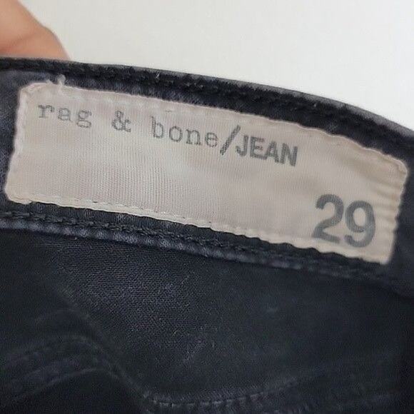 Rag & Bone Women's Justine Skinny Jeans Acid Wash Rosebowl Black size 29 - Picture 9 of 11